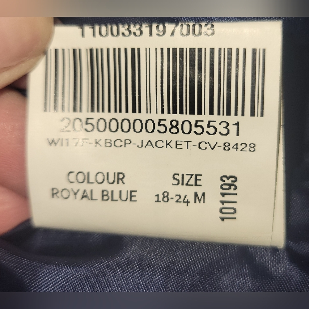 Chirpie Pie Royal‎ Blue, Red And White Baby Puffer Jacket Sz 18-24 M - Picture 5 of 7